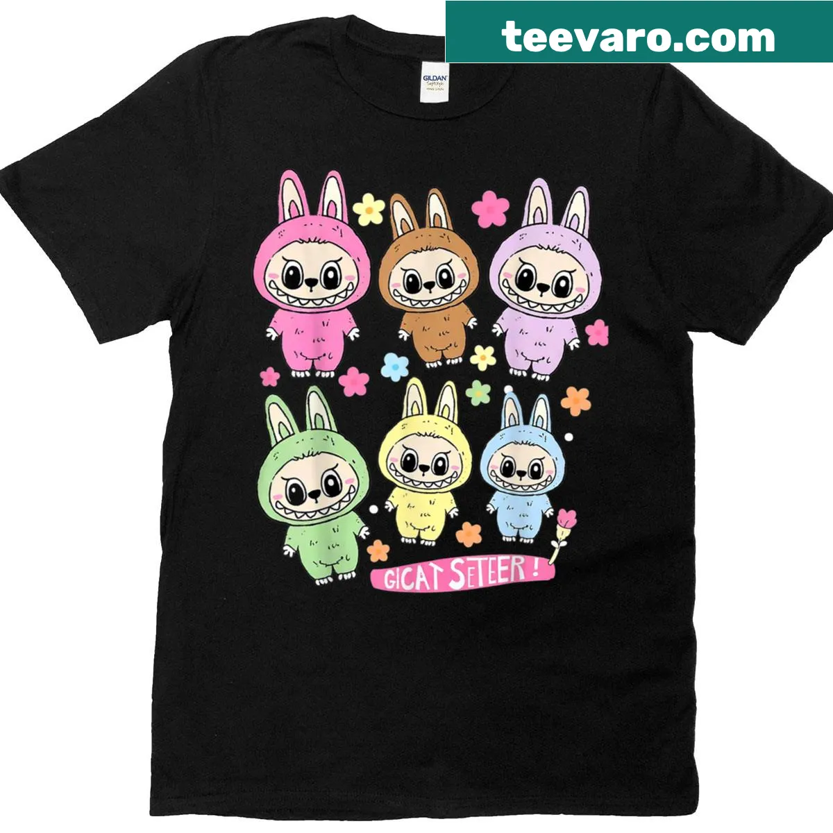 Cute Labubu monster graphic t-shirt — on a men's t-shirt
