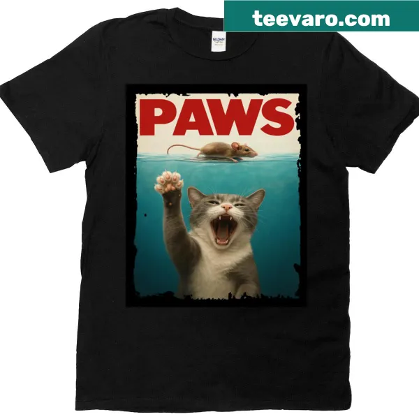 T-shirt featuring a cute kitten reaching for a mouse graphic