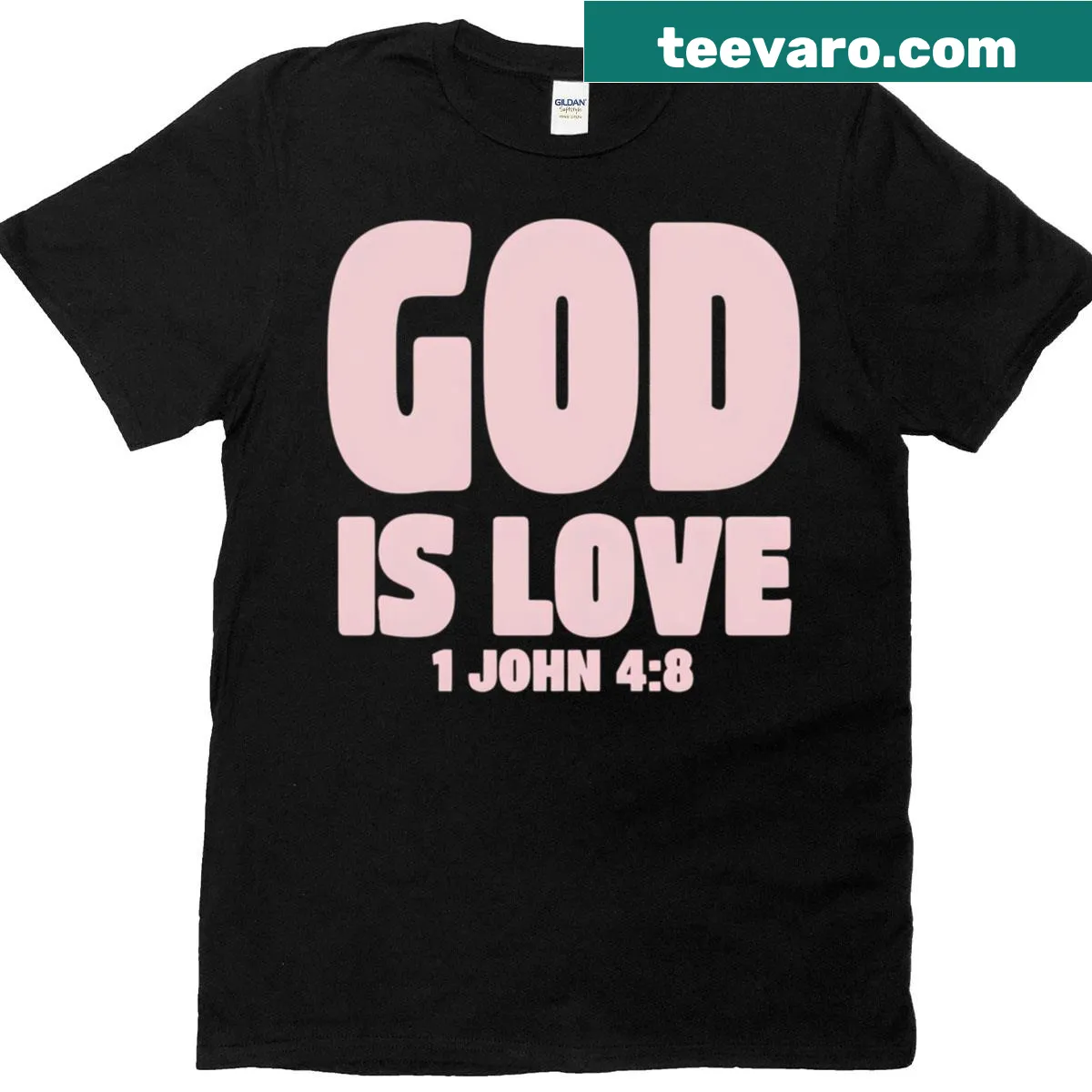 T-shirt with the text 'God Is Love' in elegant typography — on a men's t-shirt