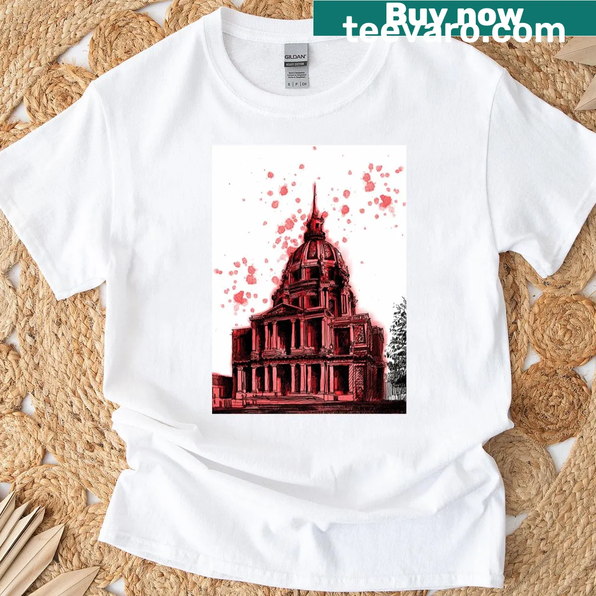 T-shirt featuring the Htel Des Invalides design, showcasing a French landmark. — on a men's t-shirt