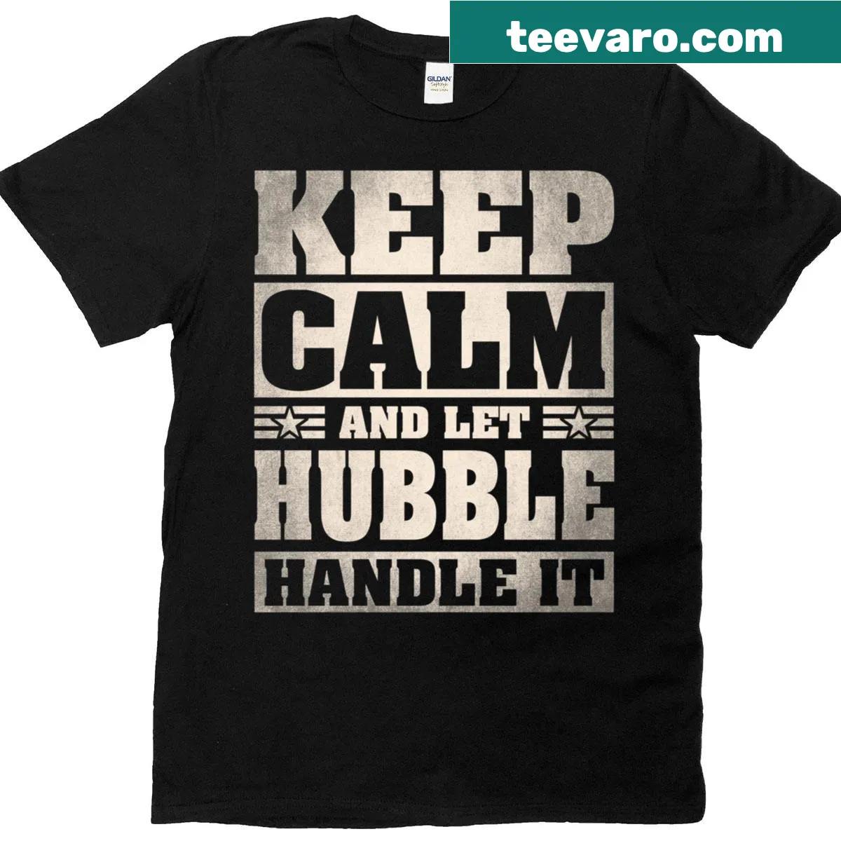 Personalized t-shirt with the Hubble last name — on a men's t-shirt