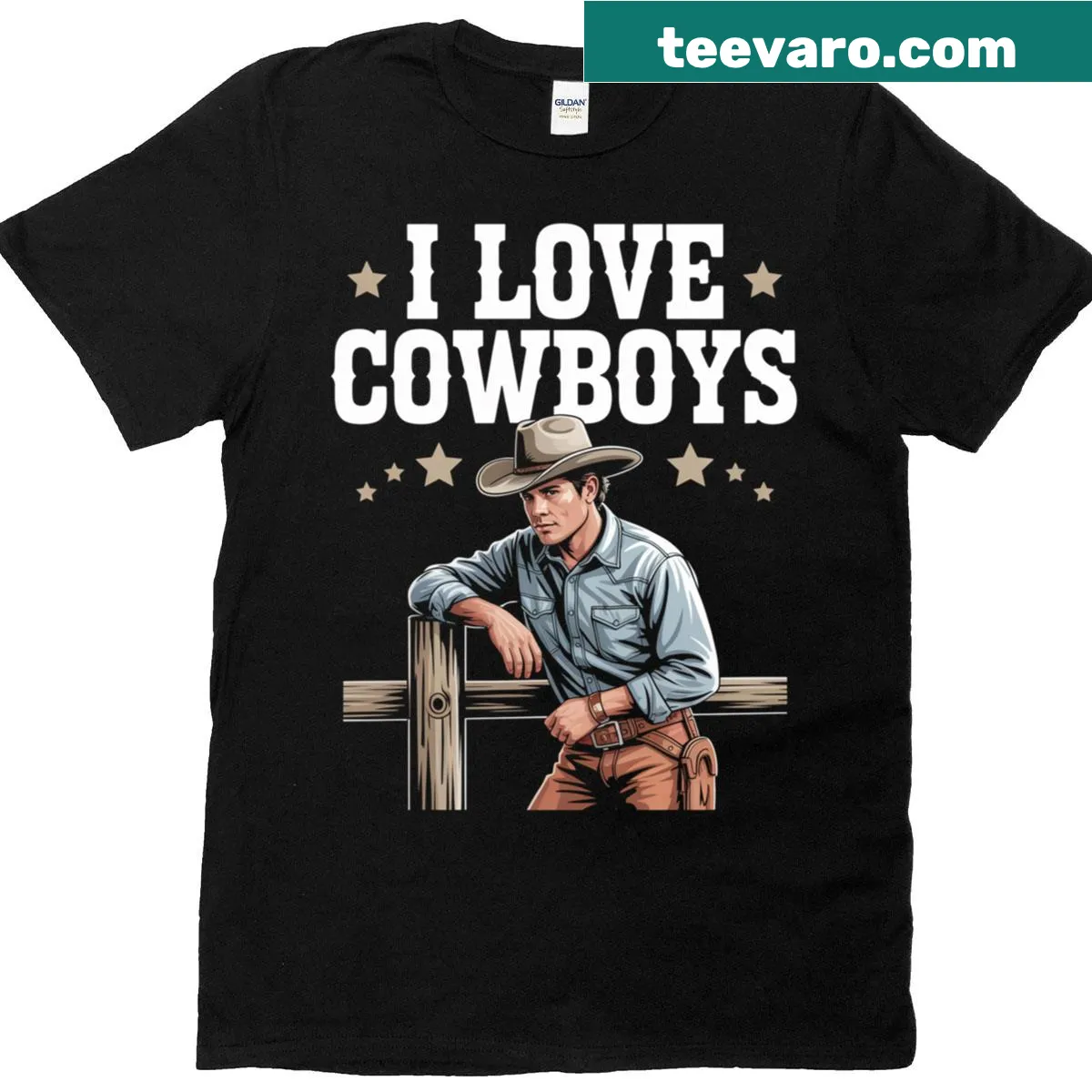 Western-themed T-shirt celebrating cowboy culture — on a men's t-shirt