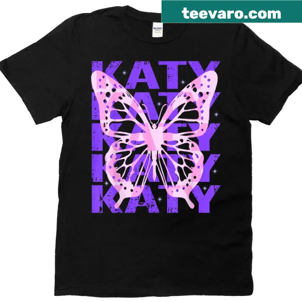 Personalized heart graphic T-shirt featuring the name Katy