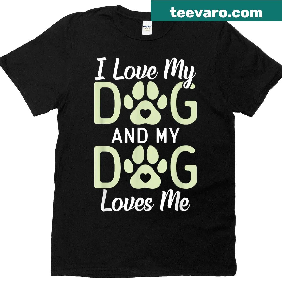 T-shirt celebrating the love between dog and owner — on a men's t-shirt