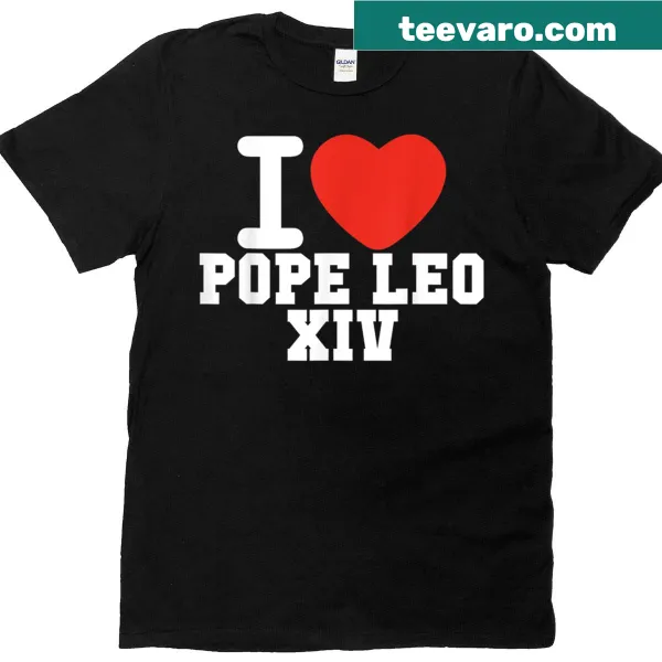 T-shirt honoring Pope Leo XIV with a red heart