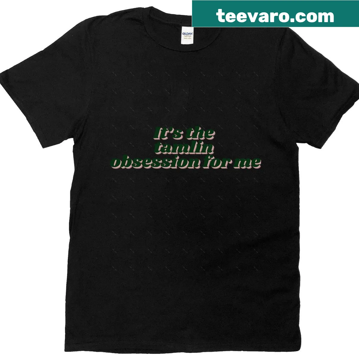 Oversized t-shirt with Tamlin obsession phrase — on a men's t-shirt