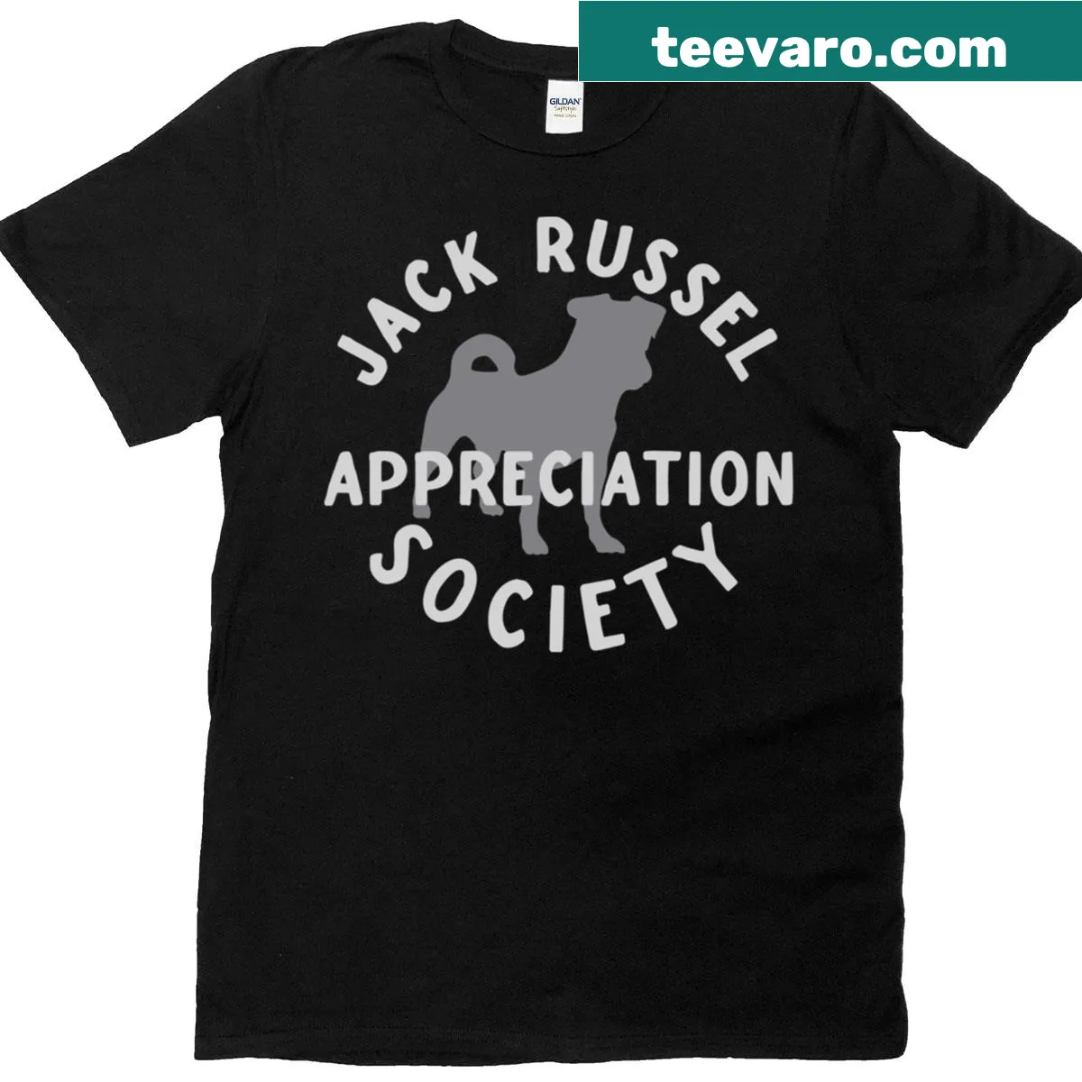 Illustration t-shirt celebrating Jack Russel dogs — on a men's t-shirt