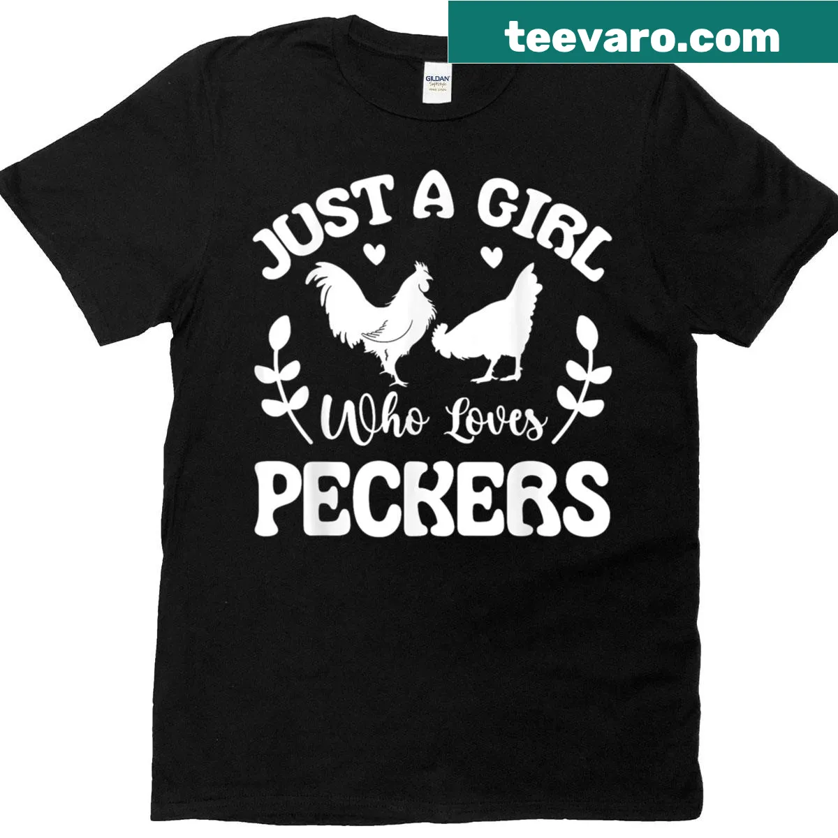 Cartoon T-shirt with a humorous design featuring a chicken. — on a men's t-shirt