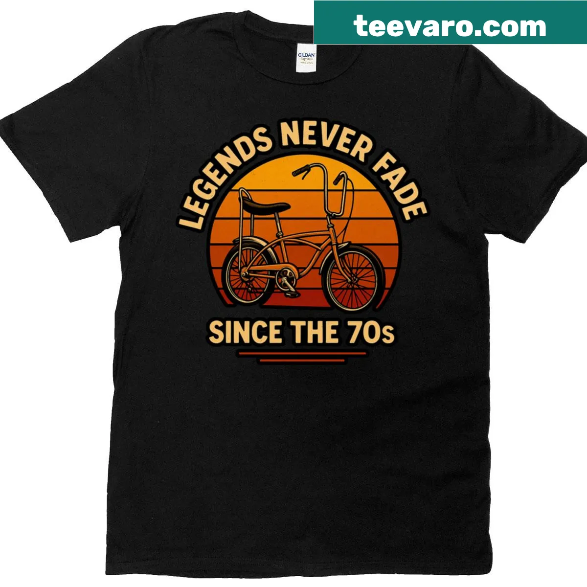 Vintage distressed t-shirt celebrating 70s cult bikes — on a men's t-shirt
