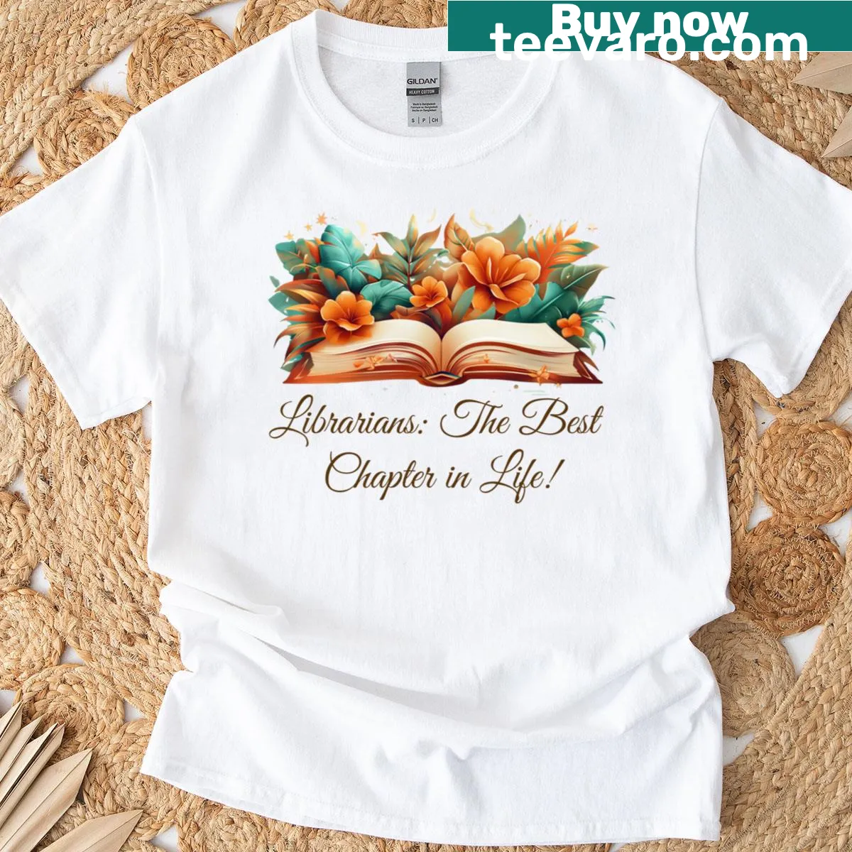 Sentimental librarian t-shirt with a book-themed phrase — on a men's t-shirt