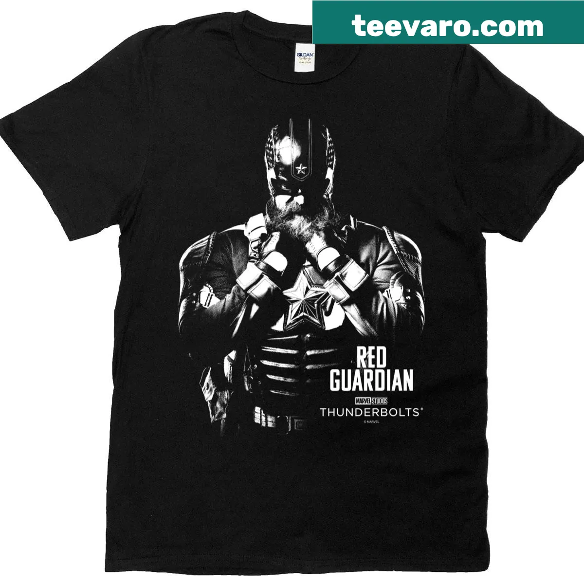 Silhouette of Red Guardian on a stylish T-shirt — on a men's t-shirt
