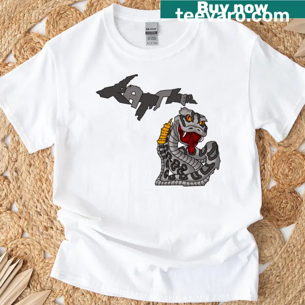 Rattle snake illustration on a Michigan-themed T-shirt