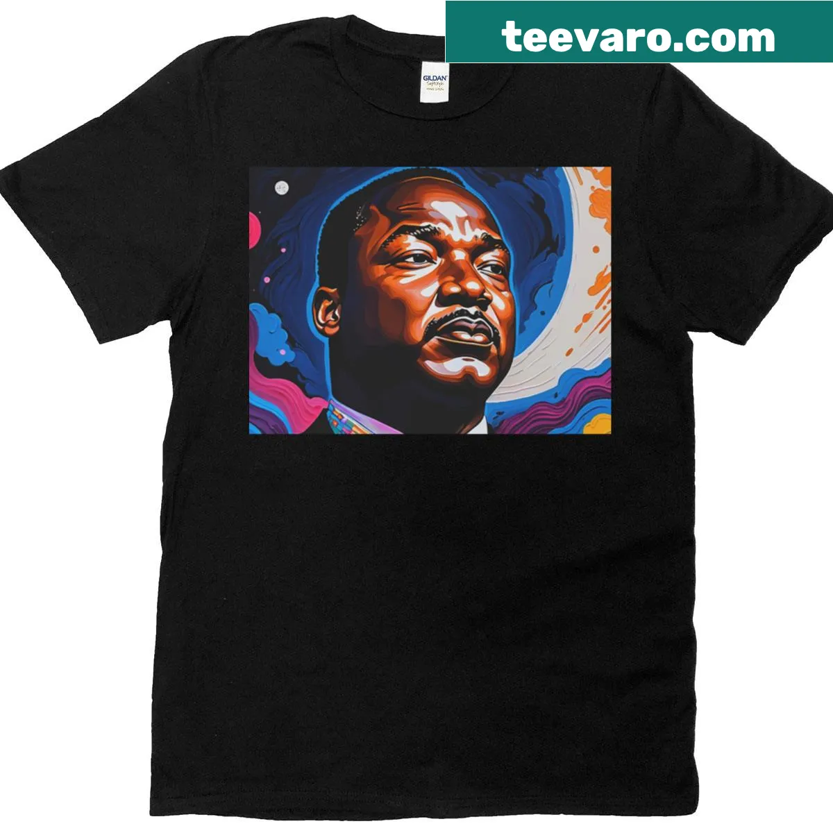 Tribute design on an oversized T-shirt — on a men's t-shirt