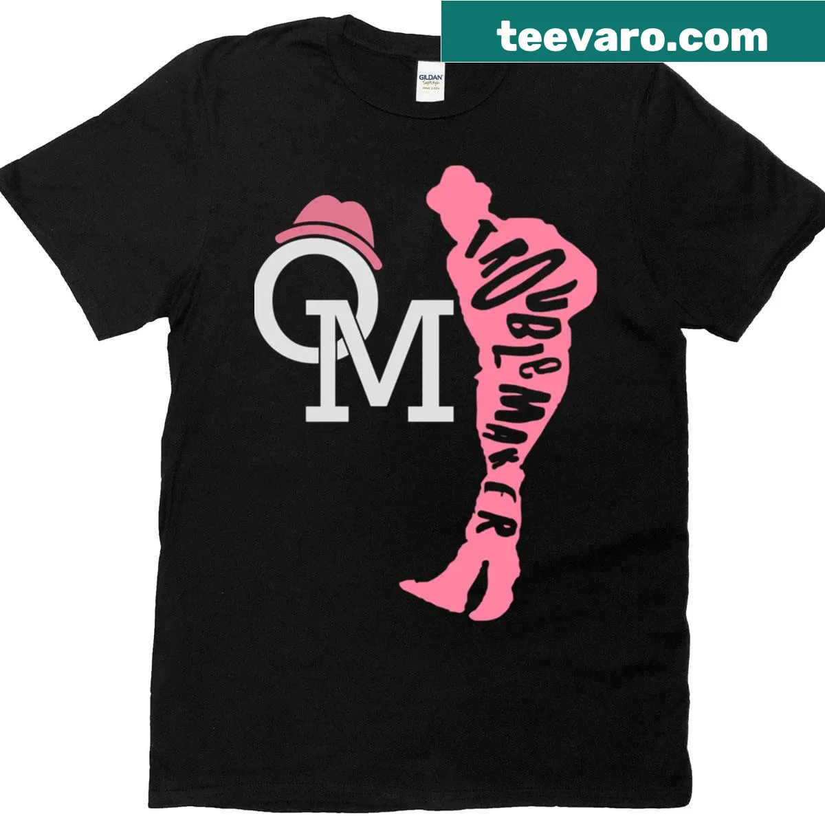 Illustrated T-shirt inspired by Olly Murs' Trouble Maker — on a men's t-shirt