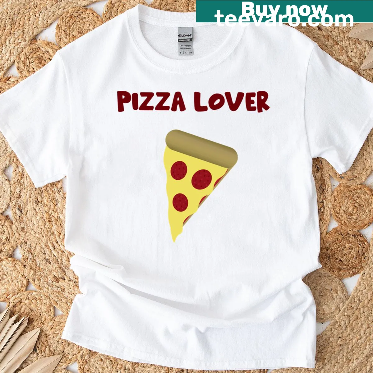 Pizza Lover t-shirt featuring a bold graphic with text — on a men's t-shirt