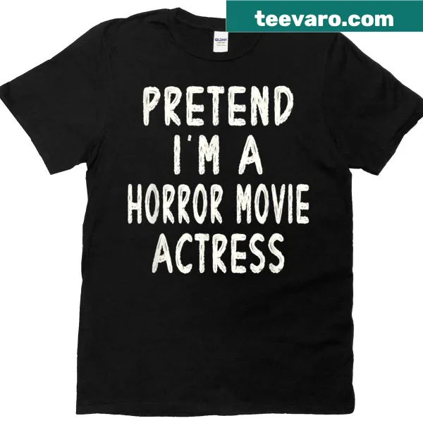 Illustrated T-shirt with playful horror movie actress design