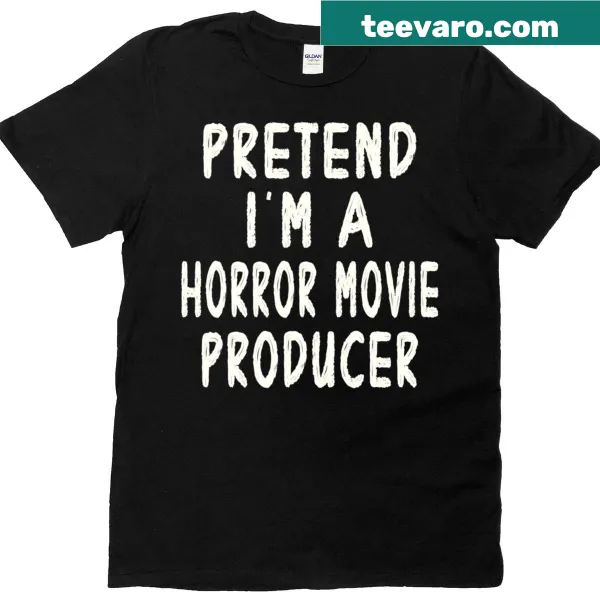 Fun T-shirt featuring a playful design inspired by horror movie producers