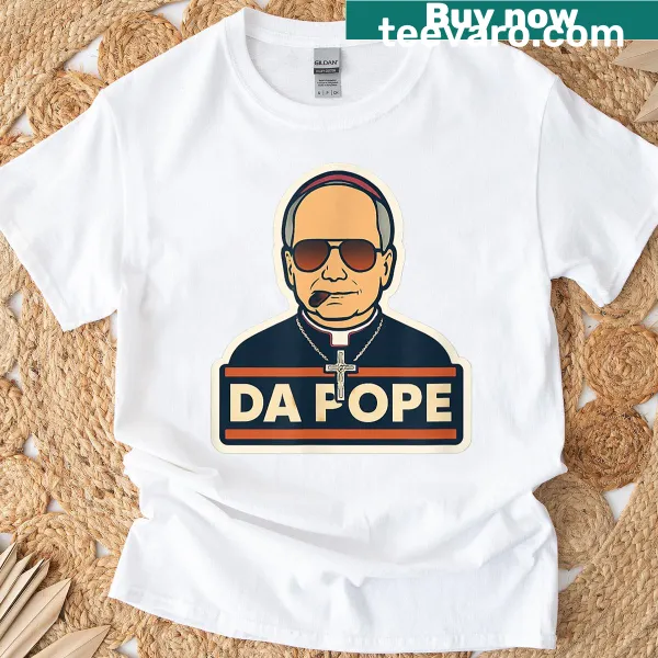 Illustration of Pope Robert Prevost on a t-shirt