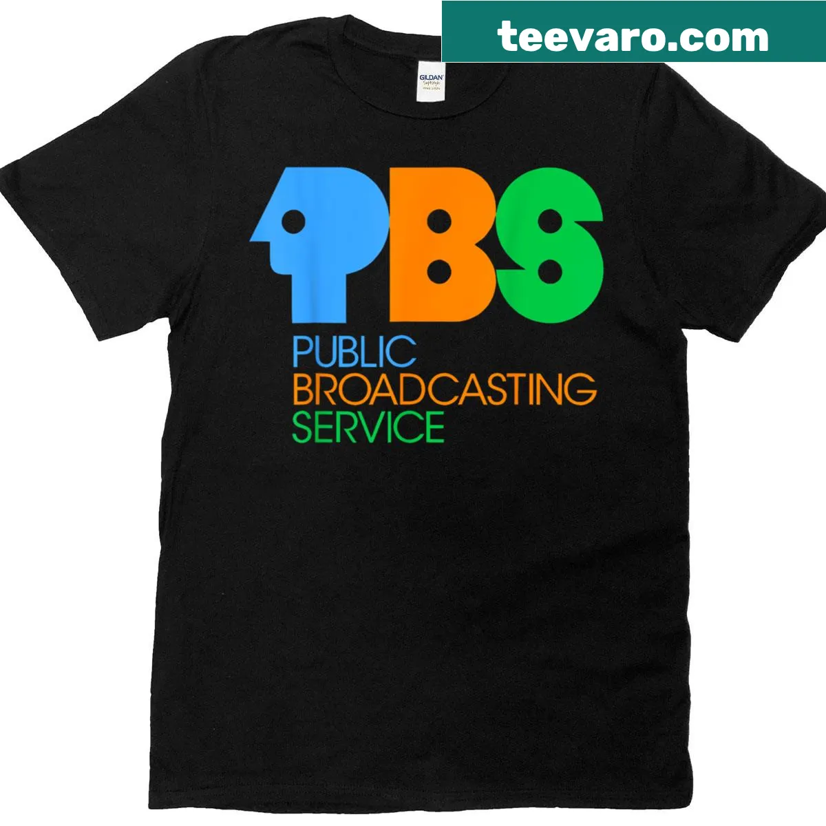 80s nostalgia PBS T-shirt promoting the Public Broadcasting Service — on a men's t-shirt