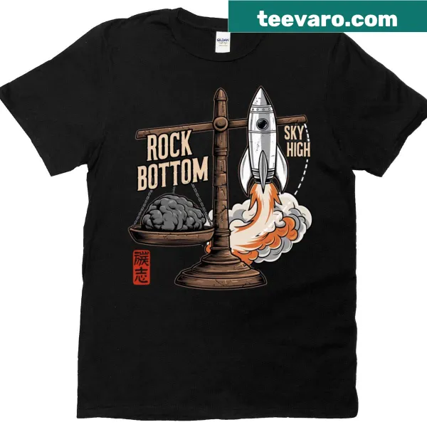 Oversized tee with rocket graphic depicting ambition and progress