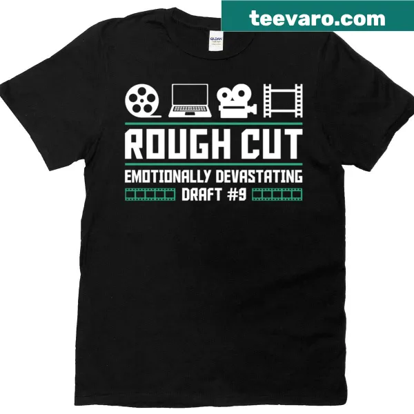 Filmmaker t-shirt with 'Rough Cut Editor' typography design