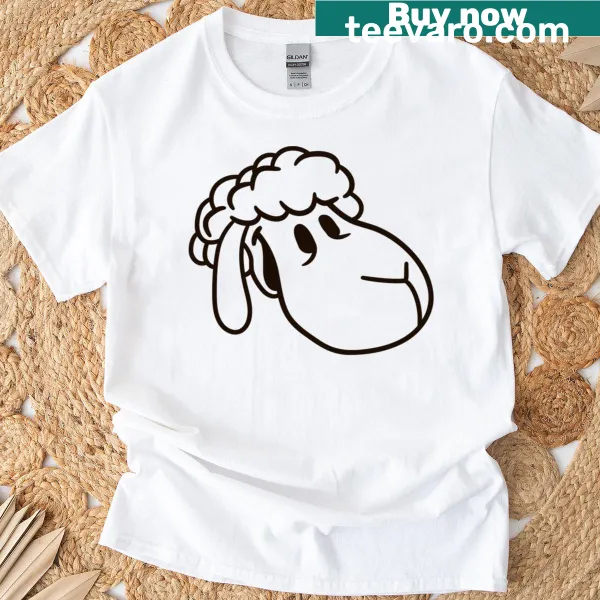 Cartoon design of a cute sheep's face for kids