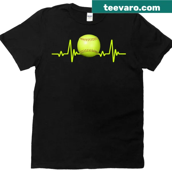 T-shirt with 'Softball Heart Beat' text celebrating the sport