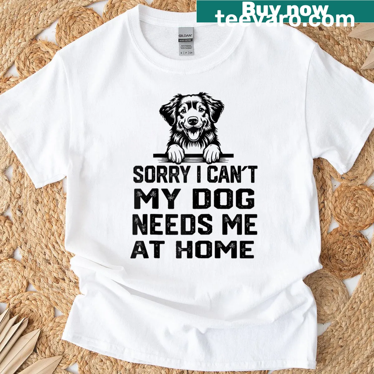 T-shirt featuring the phrase Sorry I Cant My Toller Dog Needs Me — on a men's t-shirt