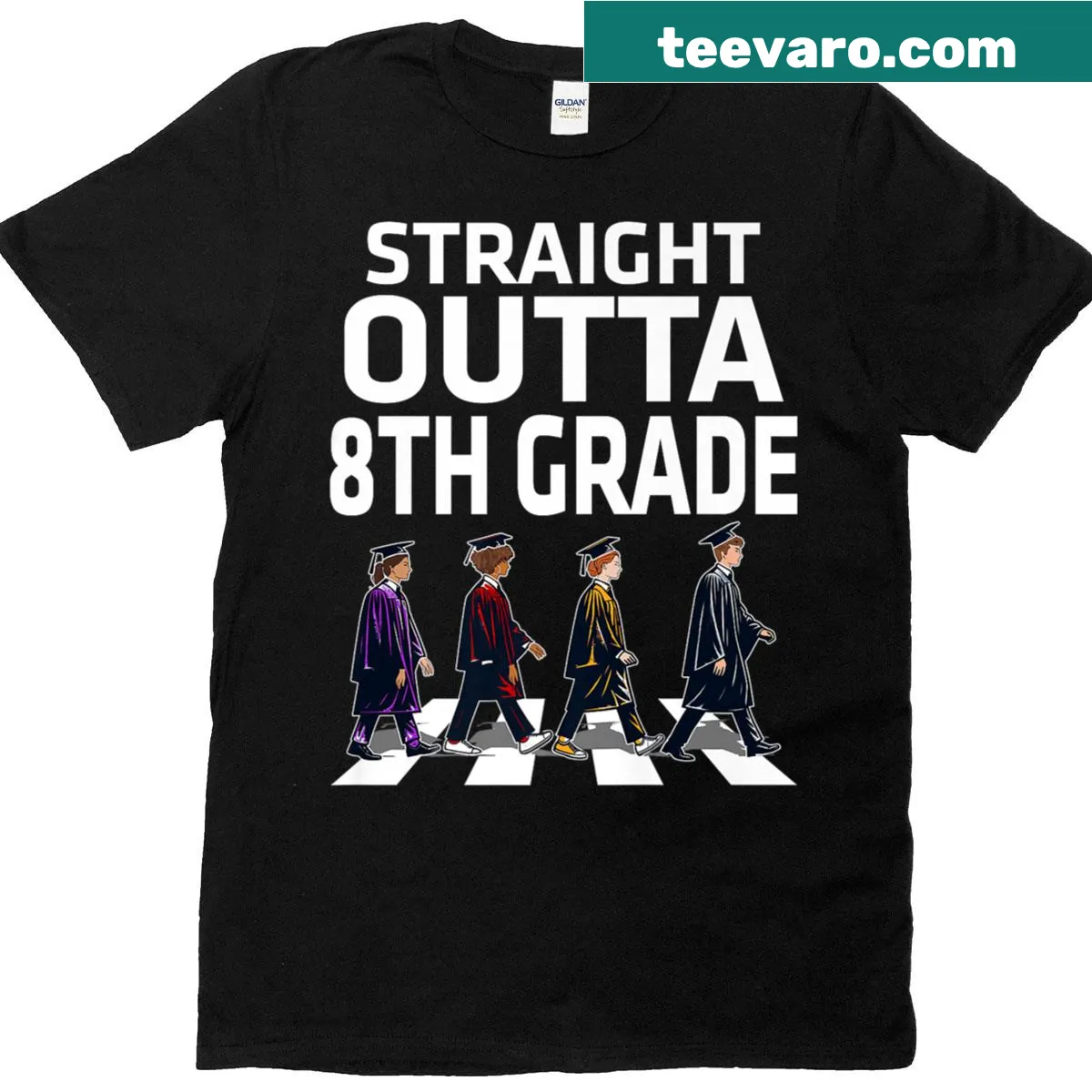 Funny middle school graduation t-shirt with bold typography — on a men's t-shirt