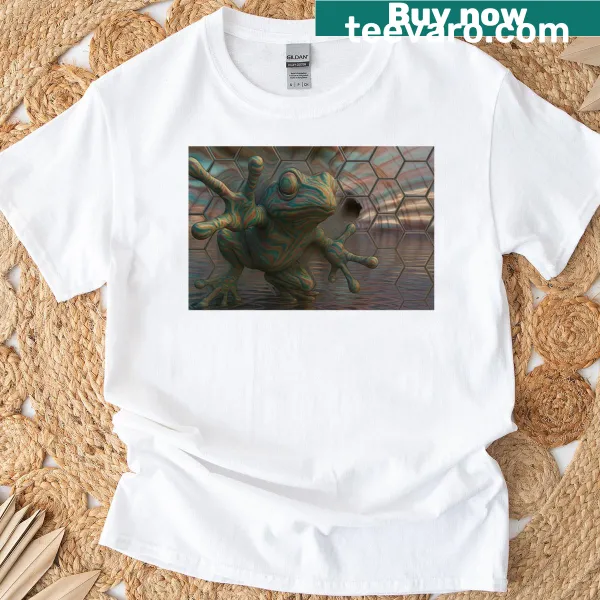 Charming illustration of a frog on a t-shirt