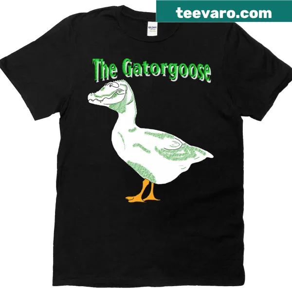 Cartoon design T-shirt featuring a gator and goose