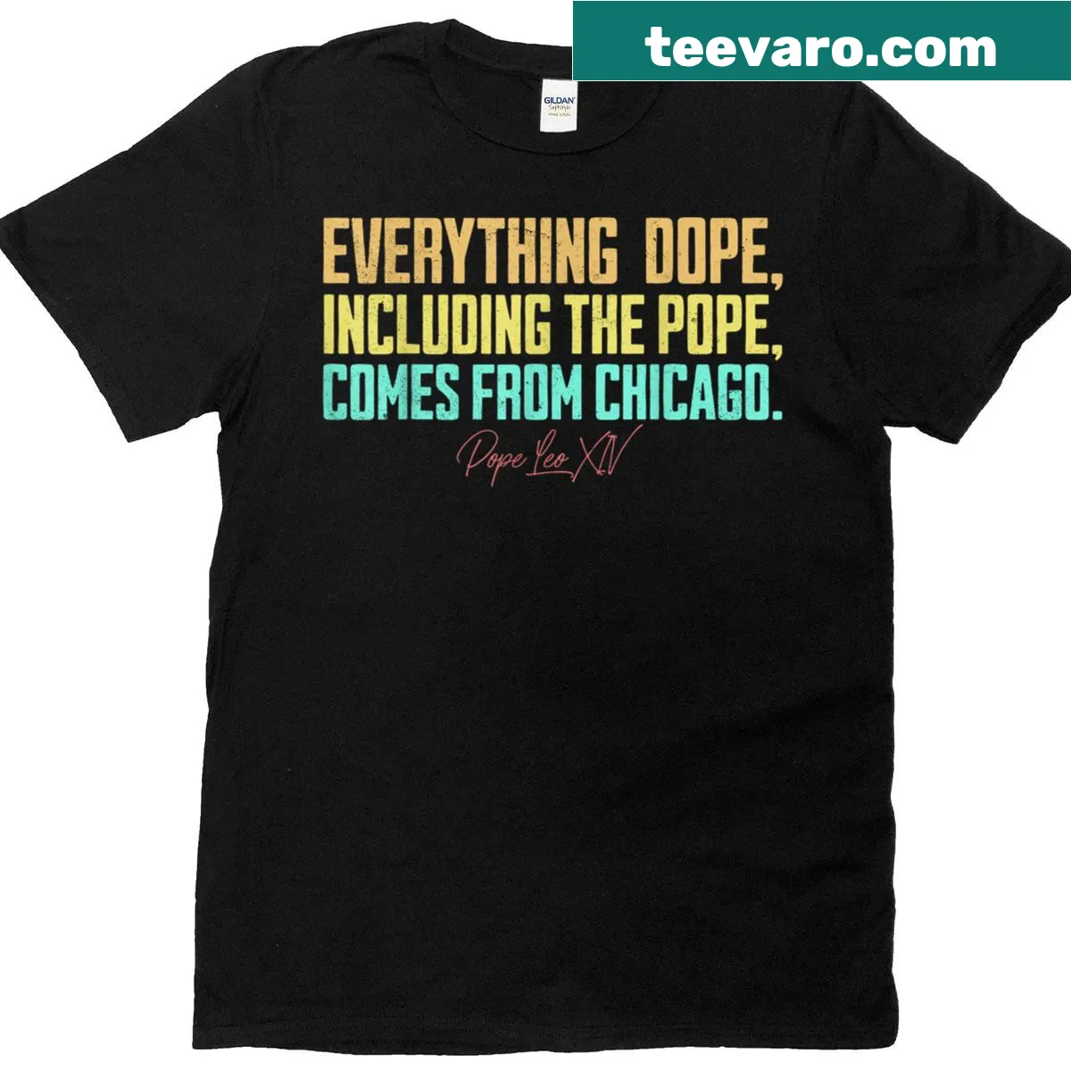 Vintage distressed T-shirt with the phrase 'The Pope Is Dope' and Pope Leo XIV graphic — on a men's t-shirt