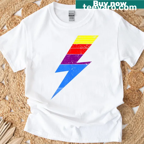 Thunderbolt racing graphic design on a T-shirt