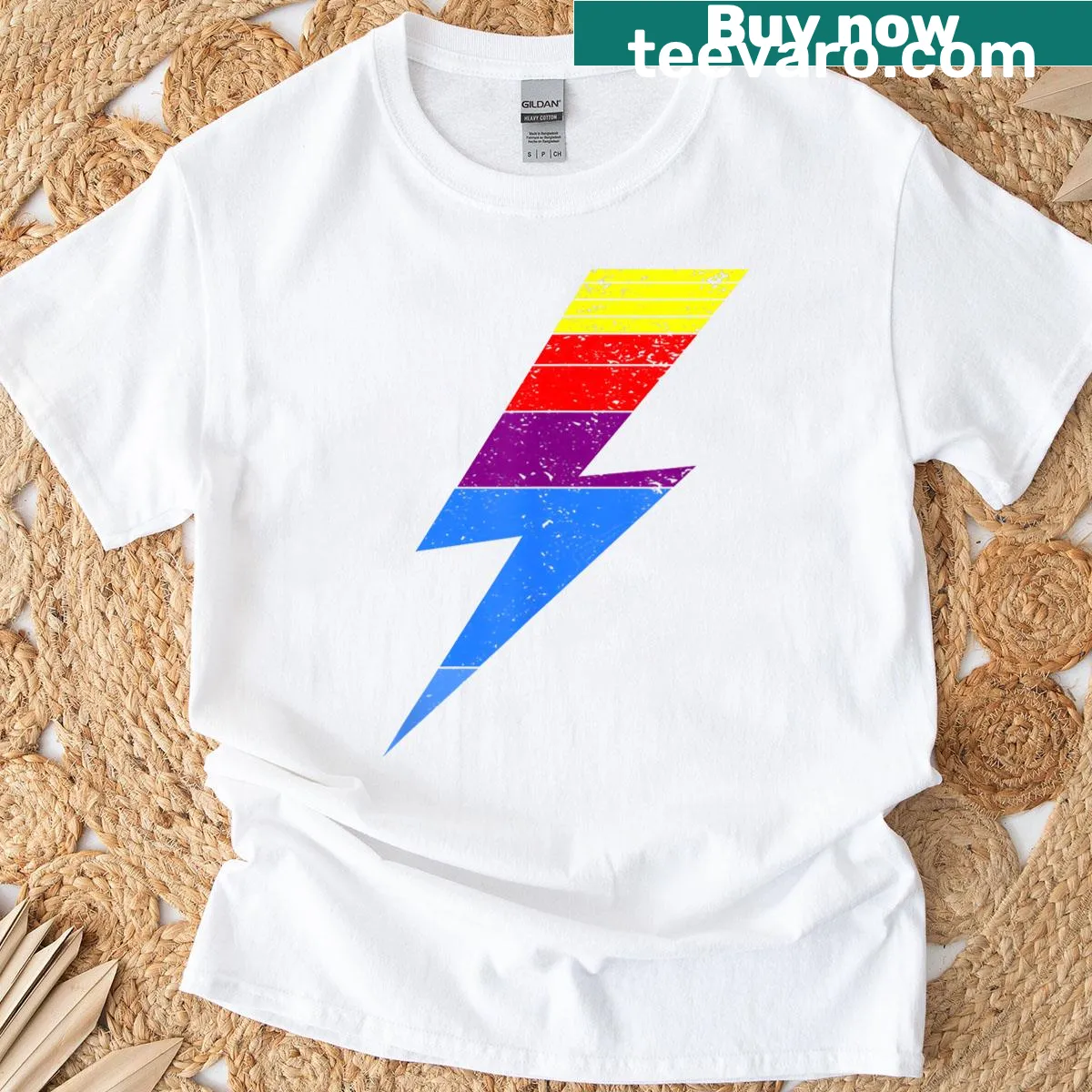 Thunderbolt racing graphic design on a T-shirt — on a men's t-shirt
