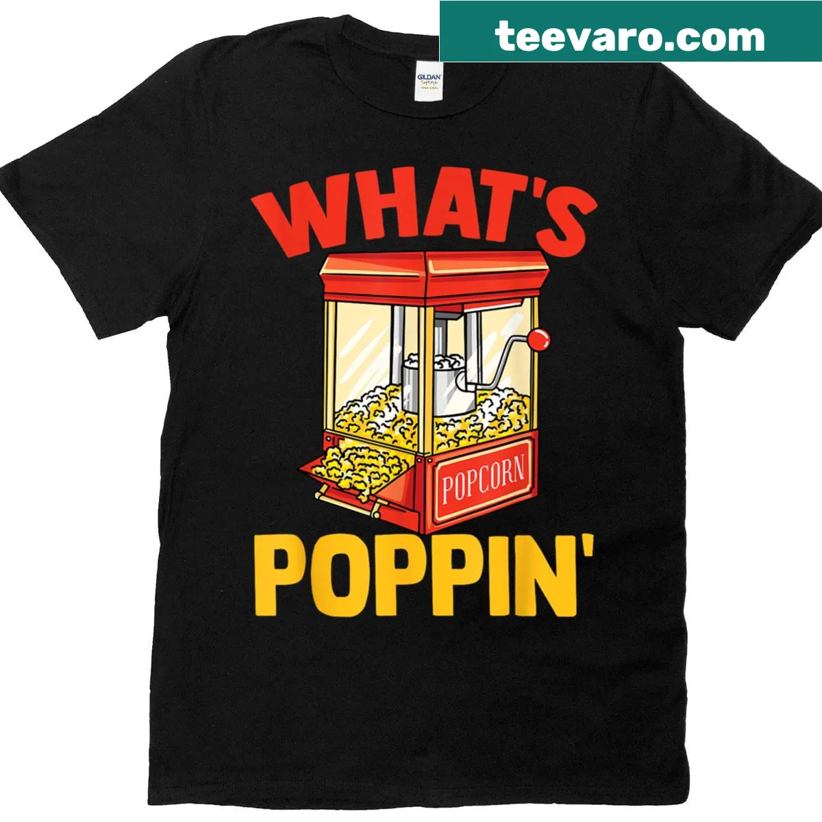 T-shirt featuring a playful popcorn graphic for movie lovers — on a men's t-shirt