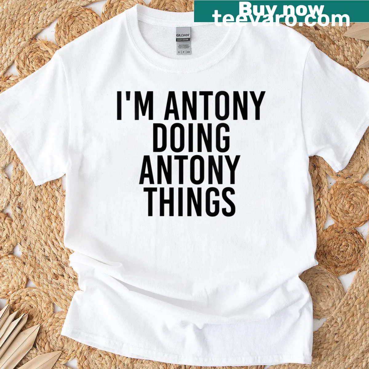 Funny name t-shirt for women featuring Antony — on a men's t-shirt