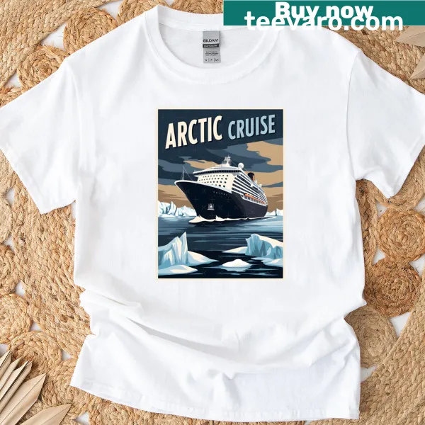 Vintage Arctic cruise travel illustration T-shirt