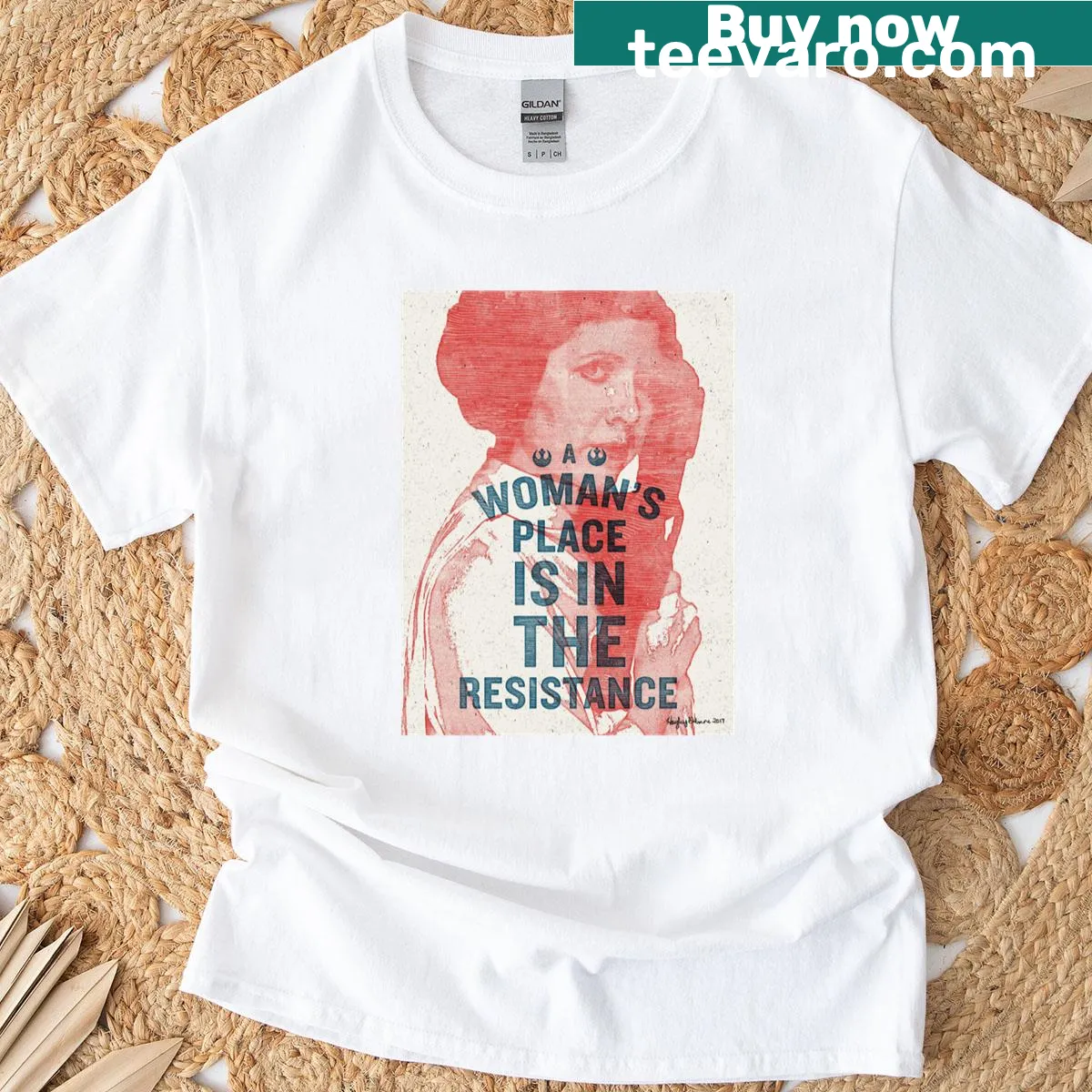 Empowering T-shirt with bold resistance statement — on a men's t-shirt