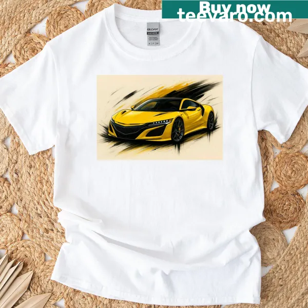 Illustrated Acura NSX fan art t-shirt design for car enthusiasts.