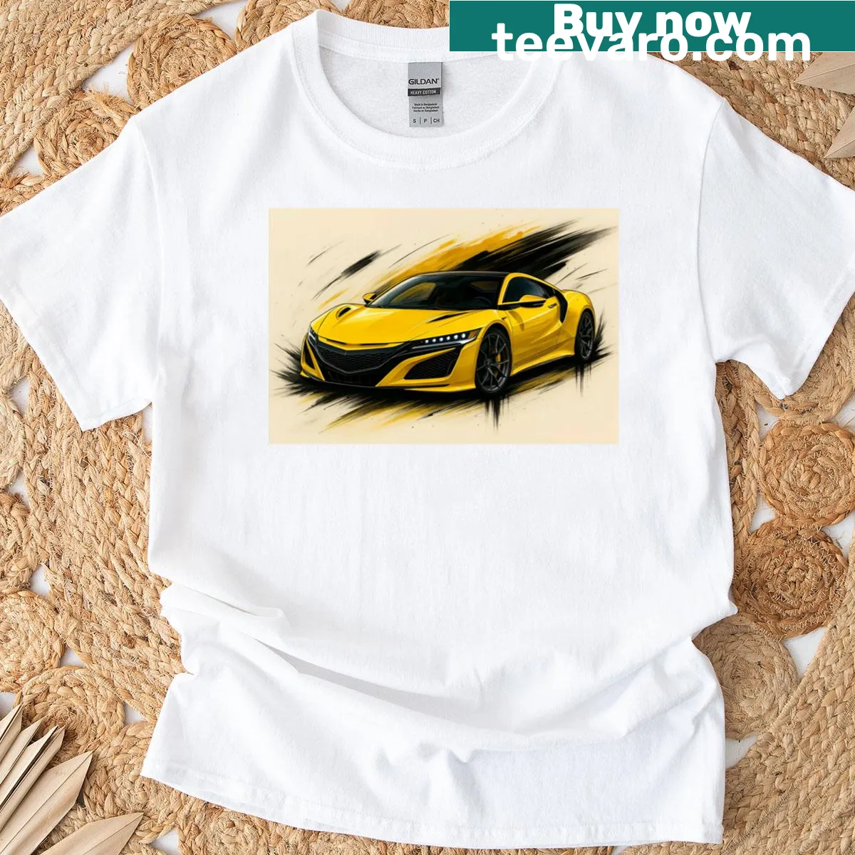 Illustrated Acura NSX fan art t-shirt design for car enthusiasts. — on a men's t-shirt