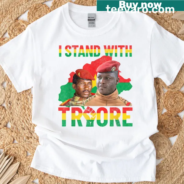 T-shirt featuring a tribute to Thomas Sankara and Ibrahim Traore