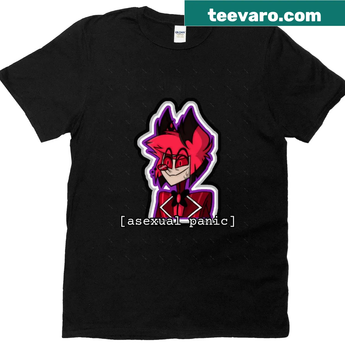 Oversized T-shirt with humorous asexuality graphic — on a men's t-shirt