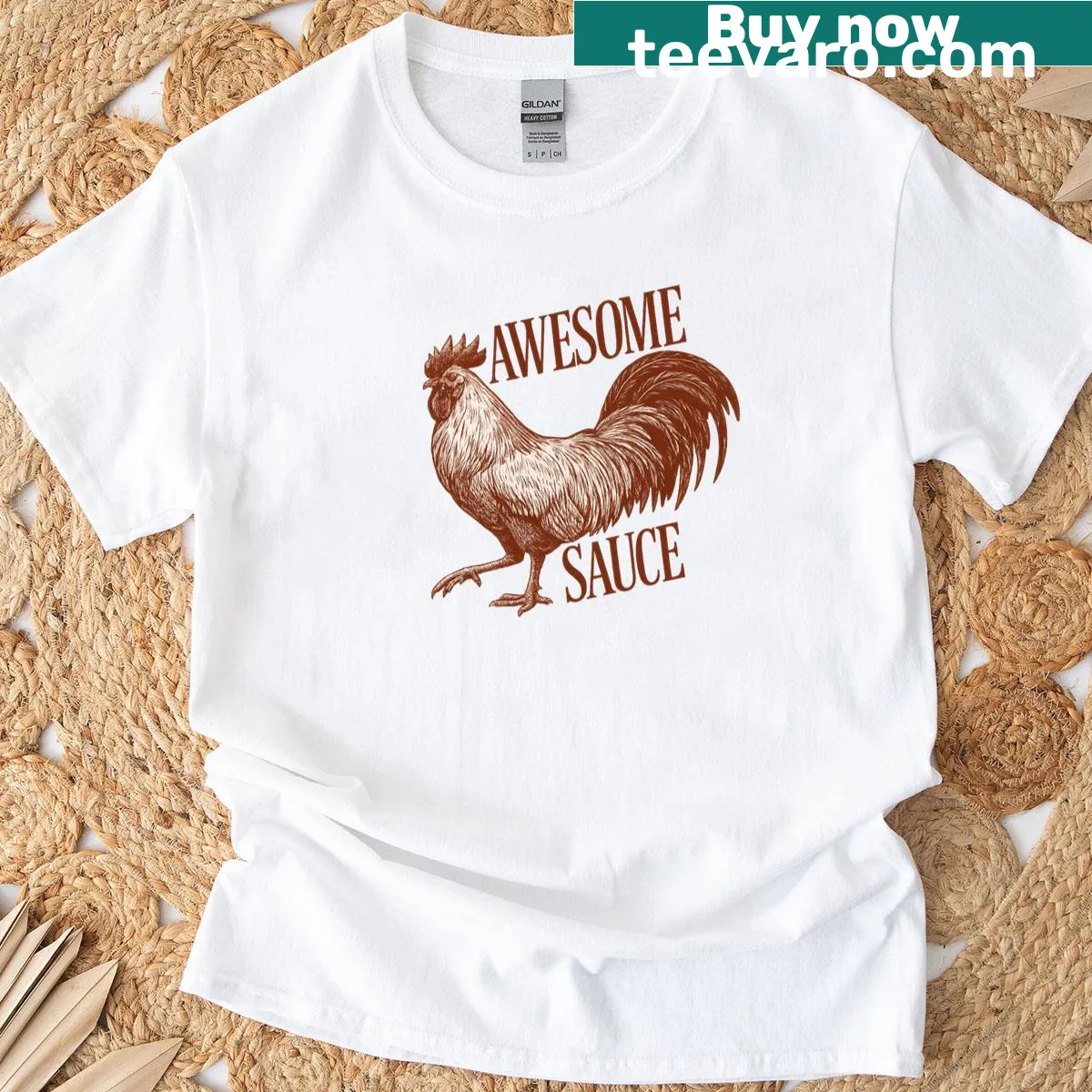 Humorous rooster graphic t-shirt for accountants — on a men's t-shirt