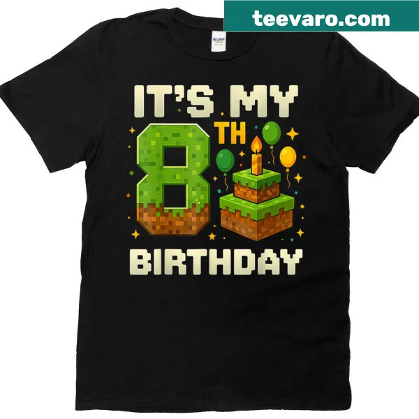Gamer-themed t-shirt for an 8-year-old's birthday