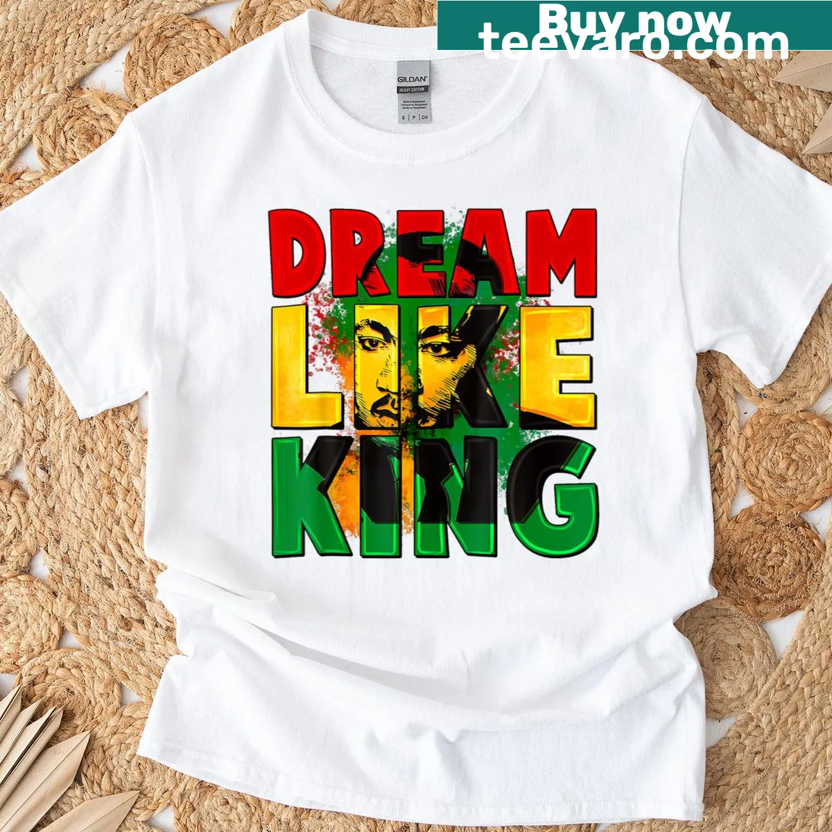 Commemorative T-shirt for Martin Luther King Jr. Day with an inspiring message — on a men's t-shirt