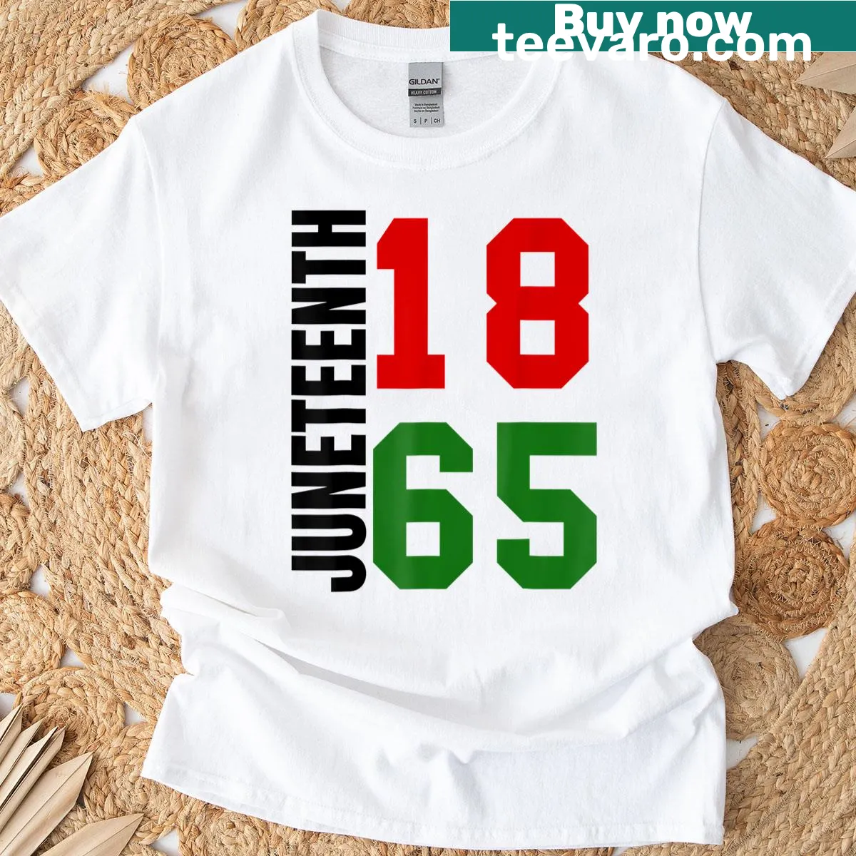 T-shirt celebrating Juneteenth with a message of pride and history — on a men's t-shirt