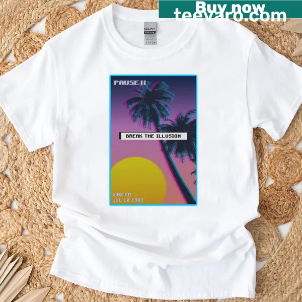 Palm tree silhouette t-shirt with sunset design