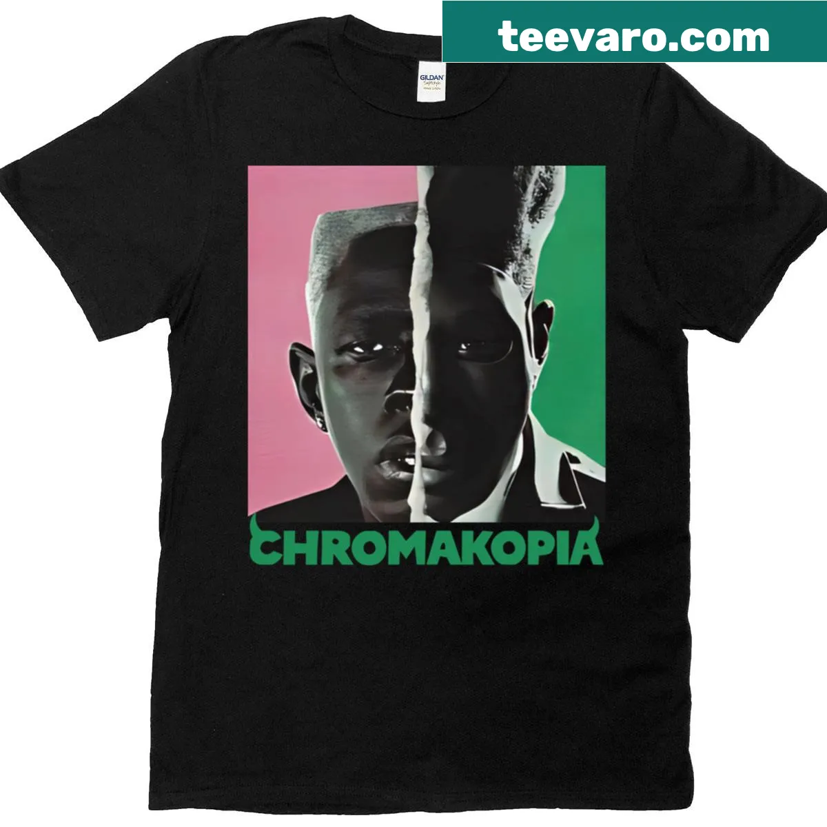 Artistic typography design on a Chromakopia T-shirt — on a men's t-shirt