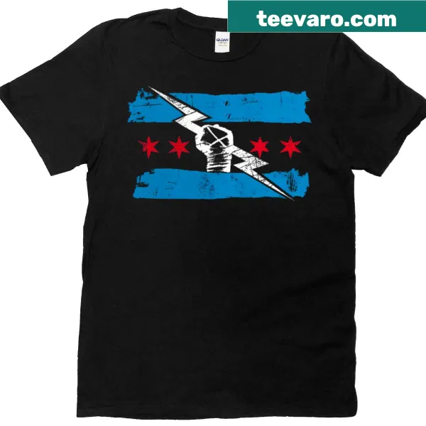 Illustrative graphic design honoring CM Punk on T-shirt