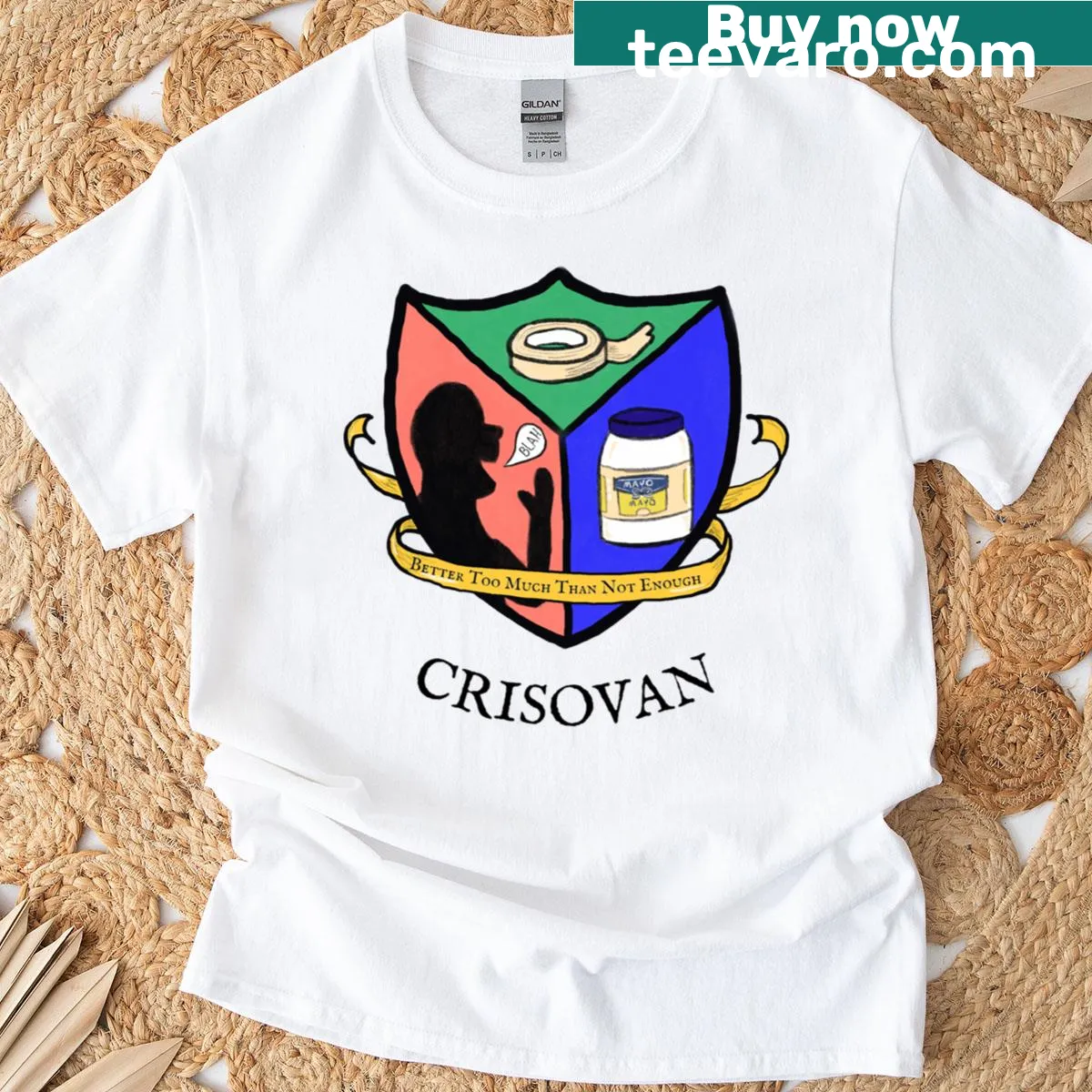 Crisovan family coat of arms design on a T-shirt — on a men's t-shirt